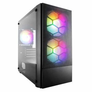 1st Player X4-M Micro ATX Black Case with 3 x RGB Fans