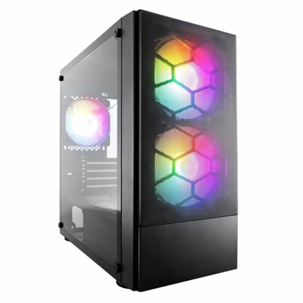 1st Player X4-M Micro ATX Black Case with 3 x RGB Fans