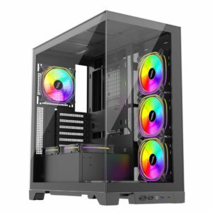 1st Player MIKU Mi8 Black Mid Tower Case with 7 x ARGB Fans