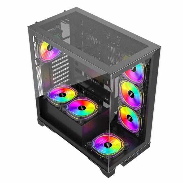 Second image of 1st Player MIKU Mi8 Black Mid Tower Case with 7 x ARGB Fans