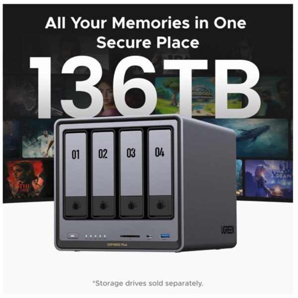 Second image of UGreen NASync DXP4800 Plus 4 Bay Network Attached Storage Enclosure - Diskless