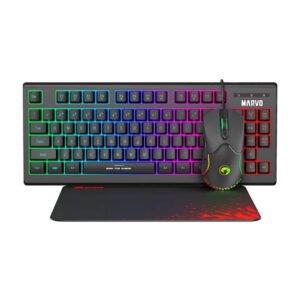 Marvo Scorpion CM310 Loot 30 3 in 1 RGB Wired Gaming Keyboard Mouse Mat Bundle BK