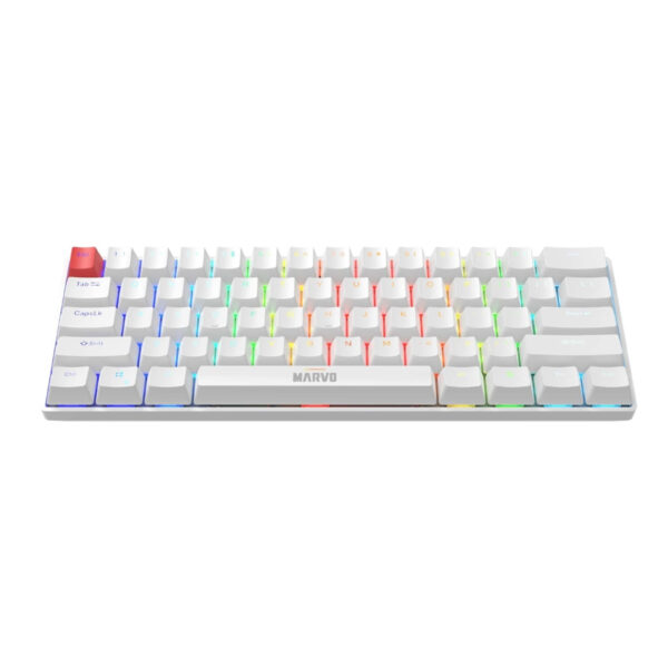 Marvo Scorpion KG933G Saber 61 Wired Mechanical RGB Layout Gaming Keyboard (White)