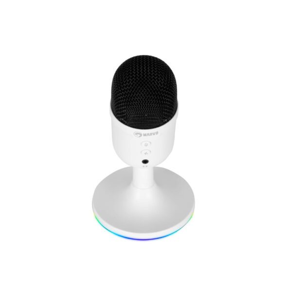 Second image of Marvo Scorpion MIC-06 Blast 40 USB RGB Noise Cancelling Wired Microphone (White)