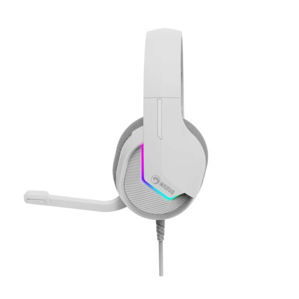 Second image of Marvo Scorpion H8618 Tactic 40 USB 2.0 Wired Gaming RGB Headset (White)