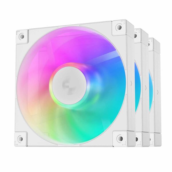 DeepCool FD12 120mm ARGB Case Fan -  White - 3 Pack