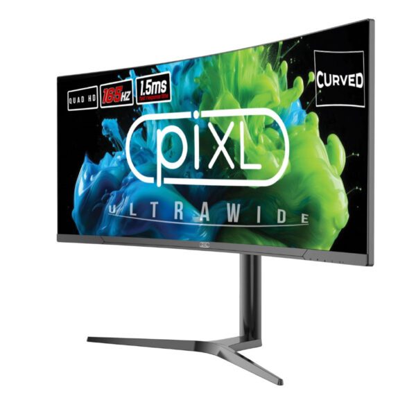 Second image of piXL 34 Inch Ultrawide Curved 165Hz 1.5ms Gaming Monitor - Height Adjustable