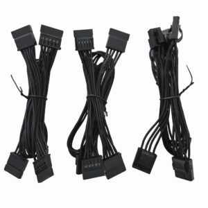 Premium Replacement Cable Kit for Cooler Master V SFX Gold PSUs  500mm  2 x SATA & 1x 4-Pin Peripheral