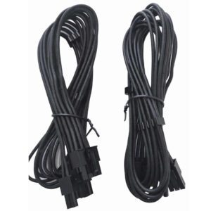 Alphacores Premium PCIe 6+2 Pin Cable Kit  550mm  Individually Sleeved Twin Pack