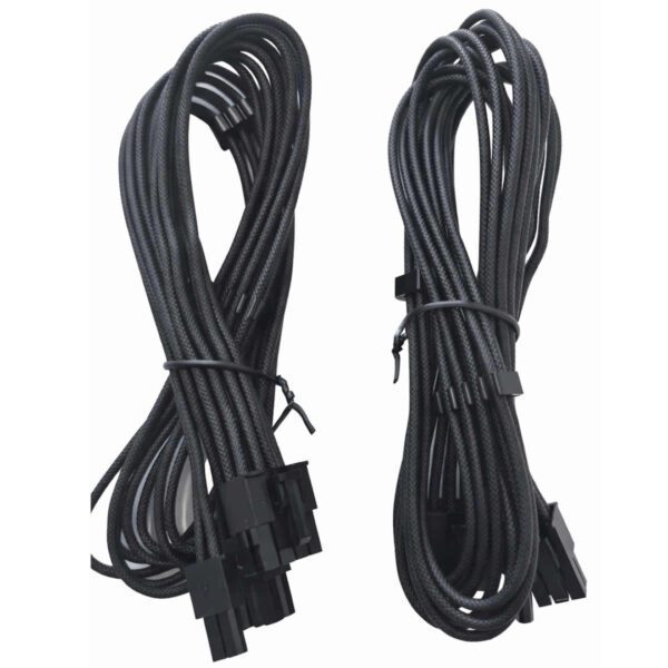 Alphacores Premium PCIe 6+2 Pin Cable Kit  550mm  Individually Sleeved Twin Pack