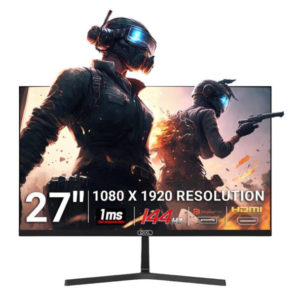 piXL 27 Inch 1080p 144Hz IPS Monitor - 1ms, Speakers, DP/HDMI (PX27B221S)