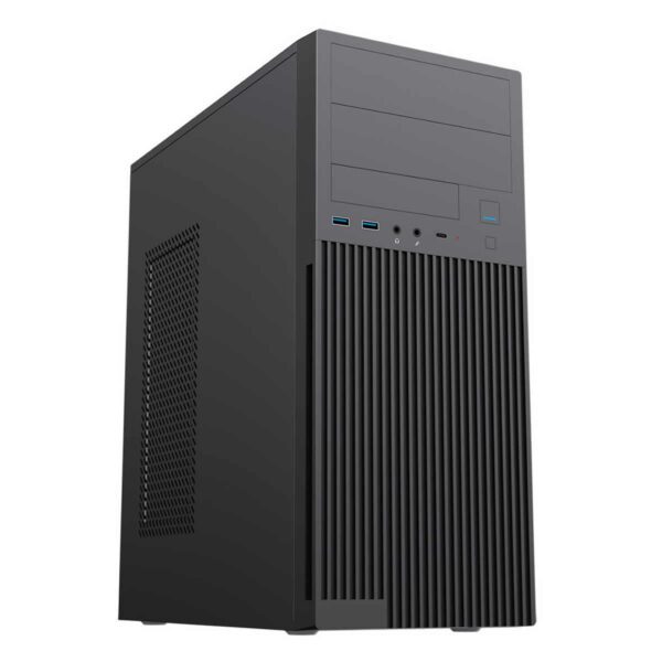 CiT Academy Mid-Tower Black PC Case - 500W PSU USB-C 80mm Rear Fan (Academy 500W)