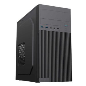 CiT Mentor Micro-ATX Case - USB-C - Black - 80mm Rear Fan, Professional Office Design