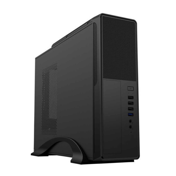 CiT S014C Slim Micro-ATX Case - 300W TFX PSU, USB-C, USB 3.0, Black (S014C)
