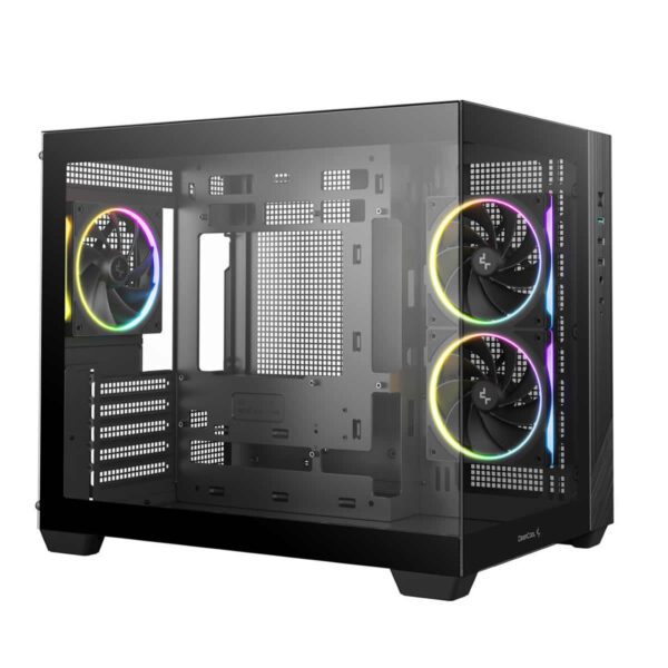 Second image of DeepCool CG330 3F Micro-ATX Panoramic Case - 3x ARGB Fans, Glass (CG330-BK)