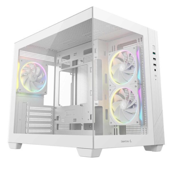 DeepCool CG330 3F Micro-ATX Panoramic Case - 3x ARGB Fans, Glass (CG330-WH)