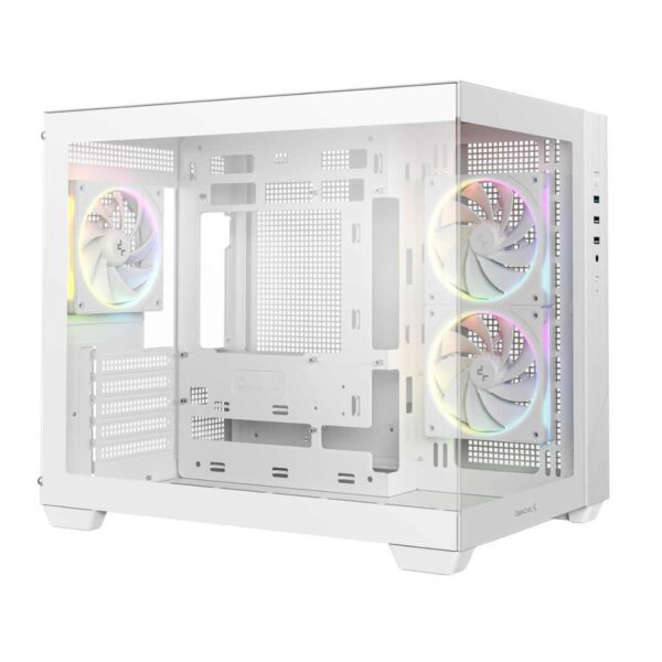 Second image of DeepCool CG330 3F Micro-ATX Panoramic Case - 3x ARGB Fans, Glass (CG330-WH)