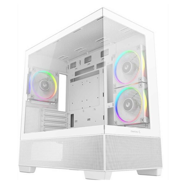 DeepCool CG380 3F White mATX Case - Panoramic Glass, 3x ARGB Fans (CG380-WH)