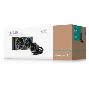 DeepCool LM240 240mm ARGB AIO Liquid Cooler - 2.4 Inch IPS Display, Black (LM240)
