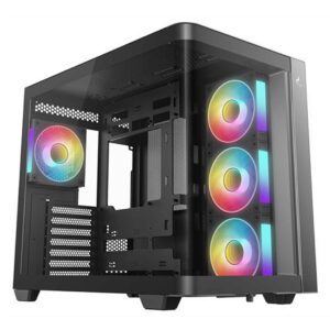 DeepCool CG530U 4F Mid Tower ATX Case - Black Tempered Glass 2x USB 3.0
