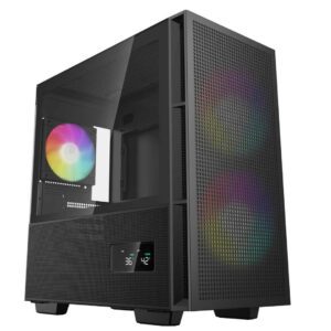 DeepCool CH360 Digital M-ATX Case - Black Status Screen Glass ARGB