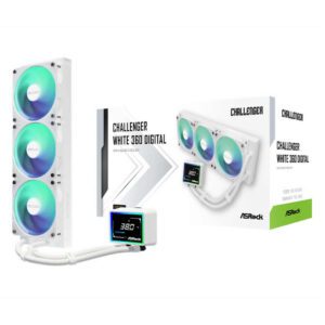 ASRock Challenger 360 Digital AIO CPU Cooler - White 360mm ARGB 3 Inch Screen Intel/AMD