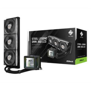 ASRock Steel Legend Dark 360 LCD CPU Cooler - Black 360mm ARGB LCD Intel/AMD