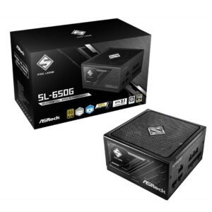 ASRock Steel Legend SL-650G Gold ATX 3.1 PSU - 650W Power Supply PCIe 5.1 Fully-Mod