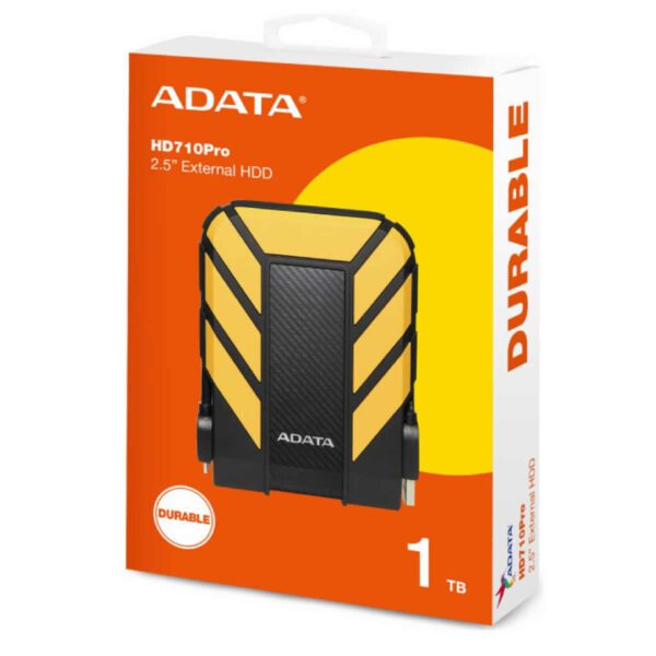 Adata HD710 Pro 1TB External Hard Drive - Yellow - USB 3.1 IP68 Waterproof