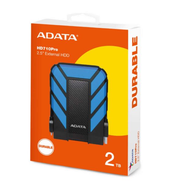 Adata HD710 Pro 2TB External Hard Drive - Blue - USB 3.1 IP68 Waterproof