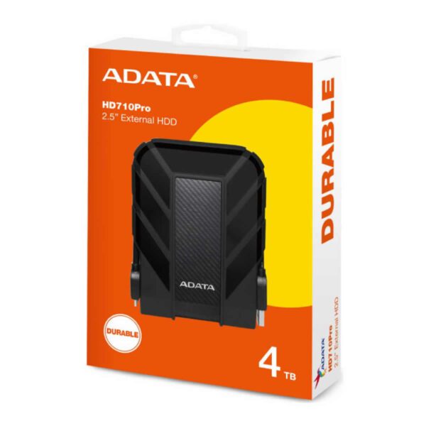 Adata HD710 Pro 4TB External Hard Drive - Black - USB 3.1 IP68 Waterproof