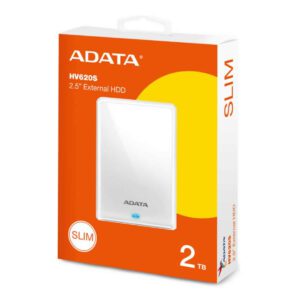 Adata HV620S 2TB USB 3.1 2.5 Inch Portable External Hard Drive - White